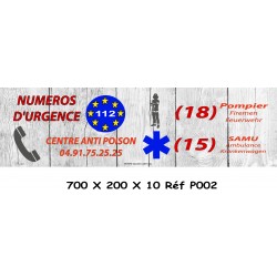 PANNEAU NUMÉRO D'URGENCE - 700 X 200 X 10