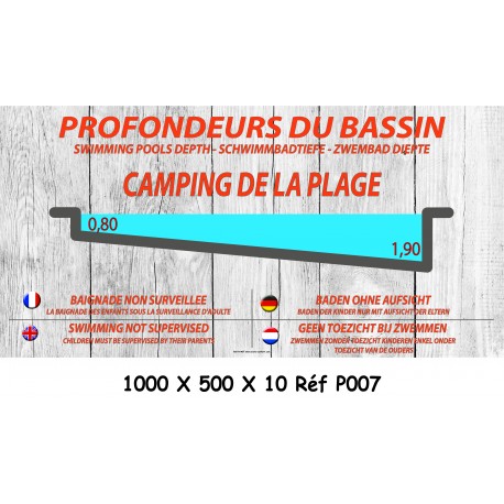 PANNEAU PROFONDEUR BASSIN 5L - 1000 X 500 X 10