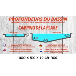 PANNEAU PROFONDEURS DES BASSINS PM - 100 X 500 X 10