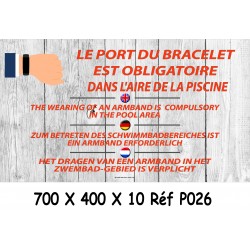 PANNEAU PORT BRACELET PISCINE 4L - 700 X 400 X 10