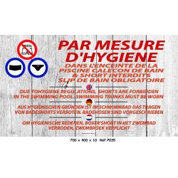 PANNEAU PAR MESURE D' HYGIÈNE  4L - 700 X 400 X 10