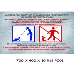 PANNEAU CONSIGNES PISCINES - 700 X 400 X 10