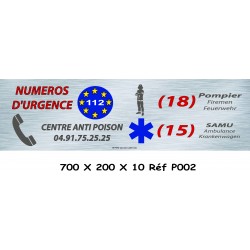 PANNEAU NUMÉRO D'URGENCE - 700 X 200 X 10