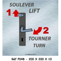 PANNEAU SOULEVER TOURNER 2L - 200 X 200 X 10