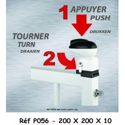 PANNEAU OUVERTURE SÉCURISÉE PORTILLON PISCINE APPUYEZ TOURNER 2L - 200 X 200 X 10