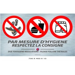 PANNEAU RESPECTEZ LA CONSIGNE DE L APISCINE 2L- 700 X 400 X 10