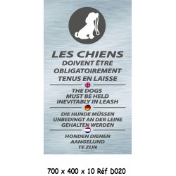 PANNEAU CHIENS EN LAISSE V 4L - 700 X 400 X 10