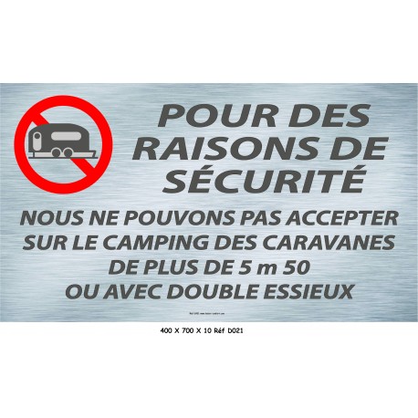 PANNEAU POUR DES RAISONS SÉCURITÉ  - 700 X 400 X 10