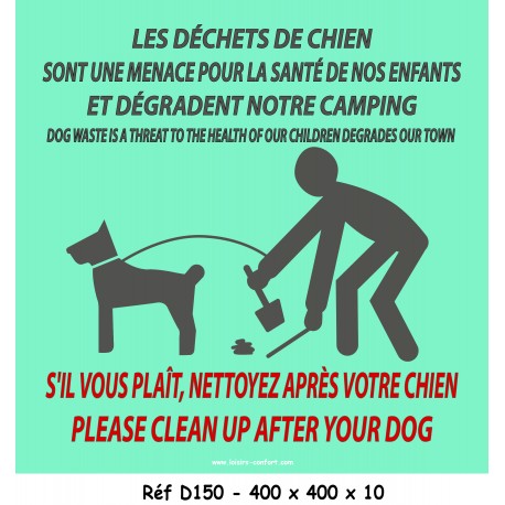 PANNEAU DÉCHETS DE CHIEN