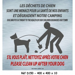 PANNEAU DÉCHETS DE CHIEN