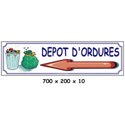 DÉPÔT D'ORDURES D - 700 X 200 X 10