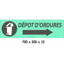 PANNEAU DÉPÔT D'ORDURES DIRECTIONEL - 700 X 200 X 10