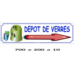 PANNEAU DÉPÔT DE VERRE DIRECTIONNEL  - 700 X 200 X 10