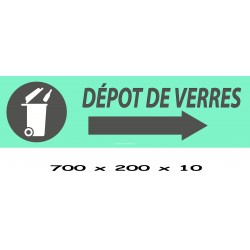 PANNEAU DÉPÔT DE VERRE DIRECTIONNEL  - 700 X 200 X 10