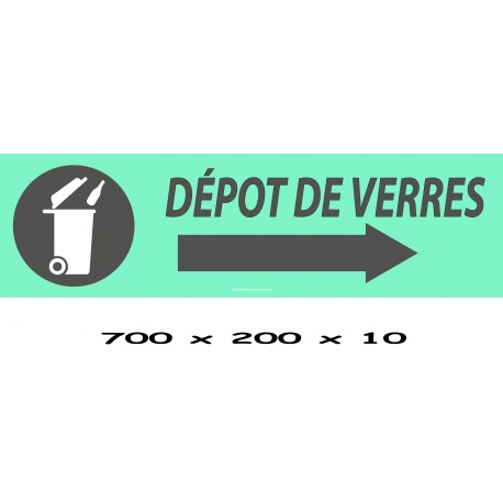 PANNEAU DÉPÔT DE VERRE DIRECTIONNEL  - 700 X 200 X 10