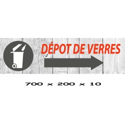 PANNEAU DÉPÔT DE VERRE DIRECTIONNEL  - 700 X 200 X 10