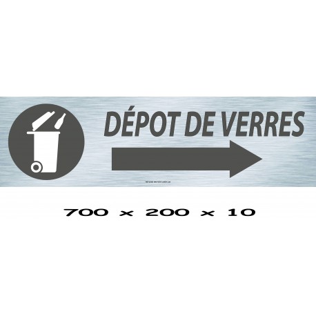 PANNEAU DÉPÔT DE VERRE DIRECTIONNEL  - 700 X 200 X 10