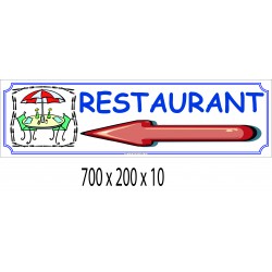 PANNEAU RESTAURANT DIRECTIONNEL - 700 X 200 X10