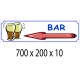 PANNEAU BAR DIRECTIONNEL - 700 X 200 X 10