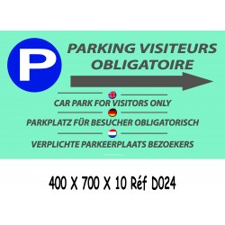 PANNAEU PARKING VISITEURS 4 L DIRECTIONNEL - 700 X 400 X 10