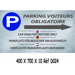 PANNAEU PARKING VISITEURS 4 L DIRECTIONNEL - 700 X 400 X 10