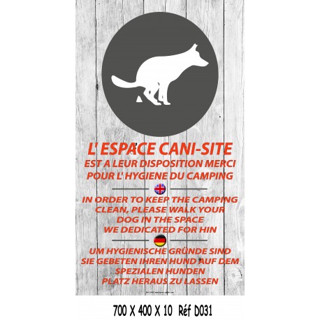 PANNEAU ESPACE CANI-SITE 3L - 700 X 400 X 10