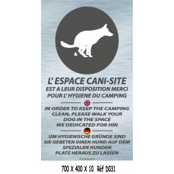PANNEAU ESPACE CANI-SITE 3L - 700 X 400 X 10
