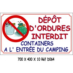 PANNEAU DEPOT ORDURES INTERDITES