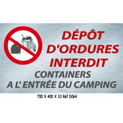 PANNEAU DEPOT ORDURES INTERDITES