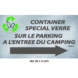 PANNEAU CONTAINERS VERRE DIRECTIONNEL  - 450 X 250 X 10