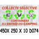 PANNEAU COLLECTE SÉLECTIVE A L ENTRÉE DU CAMPING - 450 X 250 X 10