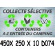 PANNEAU COLLECTE SÉLECTIVE A L ENTRÉE DU CAMPING - 450 X 250 X 10