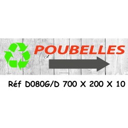 PANNEAU POUBELLES DIRECTIONNEL - 700 X 200 X 10