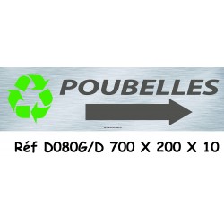 PANNEAU POUBELLES DIRECTIONNEL - 700 X 200 X 10