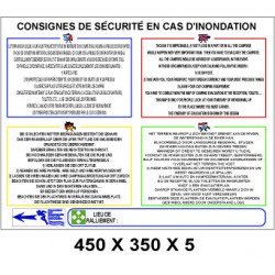 CONSIGNE SÉCURITÉ INONDATION PM 4L - 450 X 350 X 5