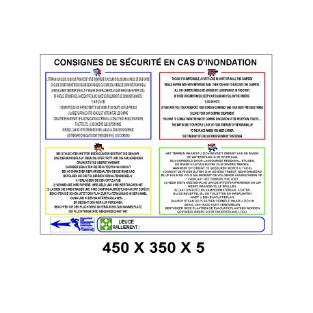 CONSIGNE SÉCURITÉ INONDATION PM 4L - 450 X 350 X 5