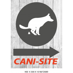 PANNEAU CANI-SITE ESPACE POUR CHIEN DIRECTIONNAL -  400 x 300 x 10