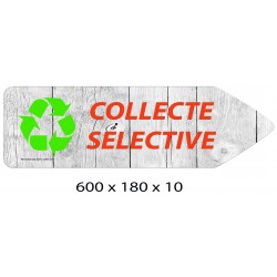 FLECHE SIGNAL COLLECTE SELECTIVE DIRECTIONNEL - 600 X 180 X 10