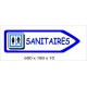 FLECHE SIGNAL SANITAIRES DIRECTIONNEL - 600 X 180 X 10