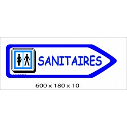 FLECHE SIGNAL SANITAIRES DIRECTIONNEL - 600 X 180 X 10