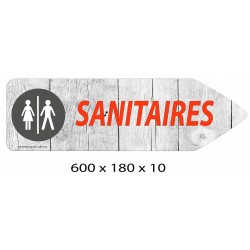 FLECHE SIGNAL SANITAIRES DIRECTIONNEL - 600 X 180 X 10