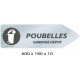 FLECHE SIGNAL POUBELLES DIRECTIONNEL - 600 X 180 X 10