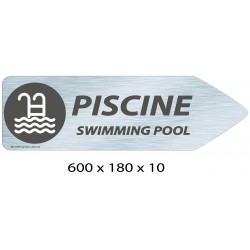 FLECHE SIGNAL PISCINE DIRECTIONNEL - 600 X 180 X 10