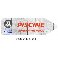 FLECHE SIGNAL PISCINE ACCÈS PMR DIRECTIONNEL - 600 X 180 X 10