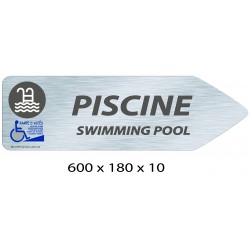 FLECHE SIGNAL PISCINE ACCÈS PMR DIRECTIONNEL - 600 X 180 X 10