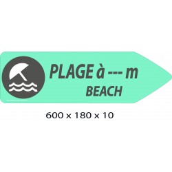 FLECHE SIGNAL PLAGE DIRECTIONNEL - 600 X 180 X 10