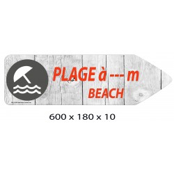 FLECHE SIGNAL PLAGE DIRECTIONNEL - 600 X 180 X 10