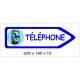 FLECHE SIGNAL TELEPHONE DIRECTIONNEL -  600 X 180 X 10