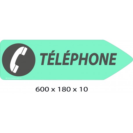 FLECHE SIGNAL TELEPHONE DIRECTIONNEL -  600 X 180 X 10