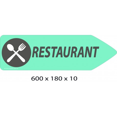 FLECHE SIGNAL  RESTAURANT DIRECTIONNEL  - 600 X 180 X 10